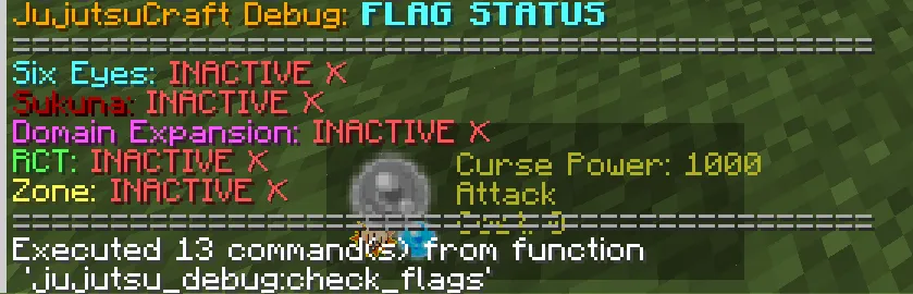 JujutsuCraft Debug Utilities — скриншот 6 (Дата-паки, Minecraft)