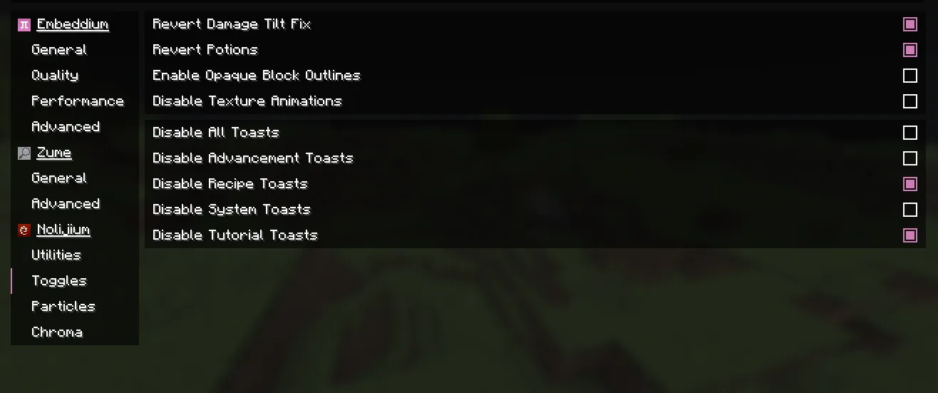 Nolijium, Моды, Minecraft