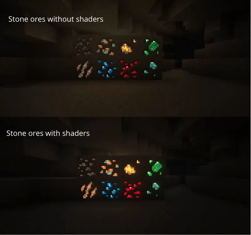 Emissive Ores for Mizuno's 16 — скриншот 1 (Текстуры, Minecraft)