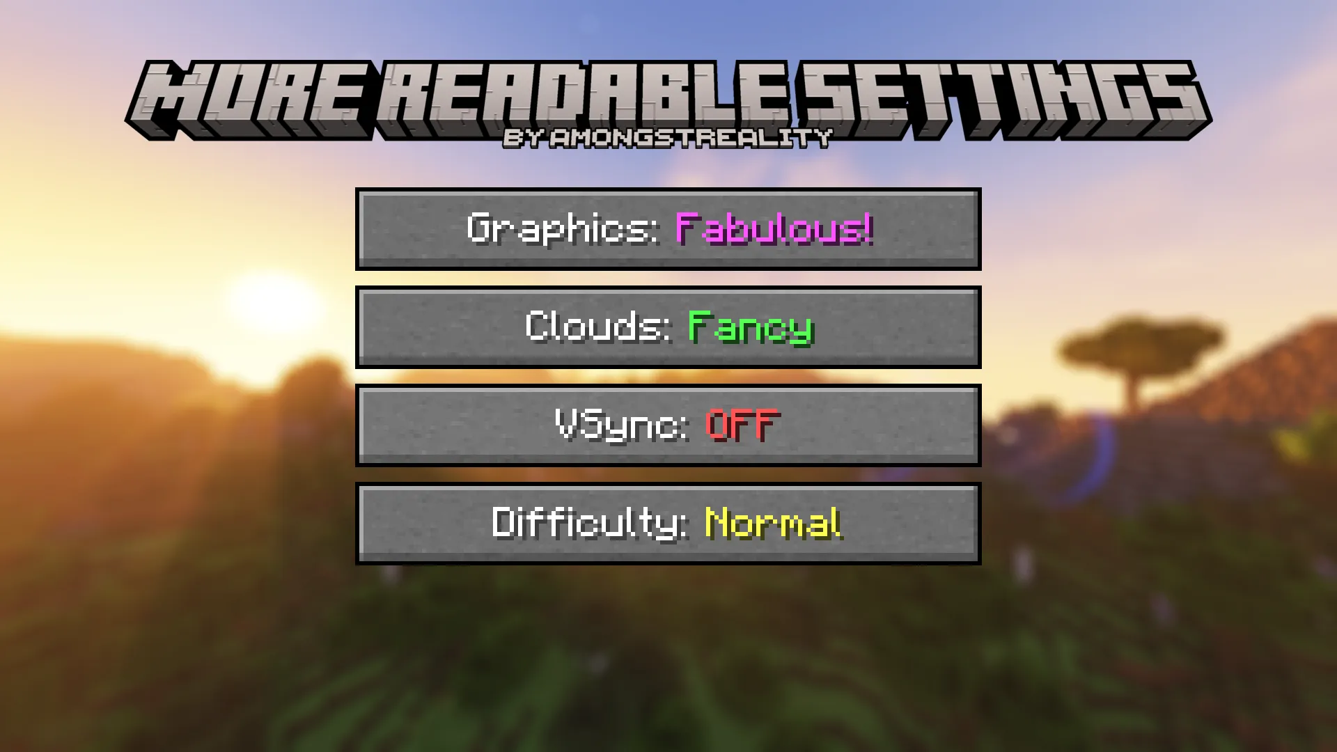 More Readable Settings — скриншот 2 (Текстуры, Minecraft)