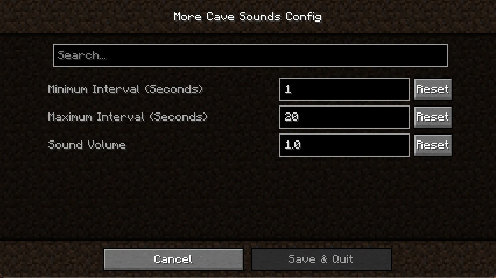 Mo Cave Sounds, Моды, Minecraft