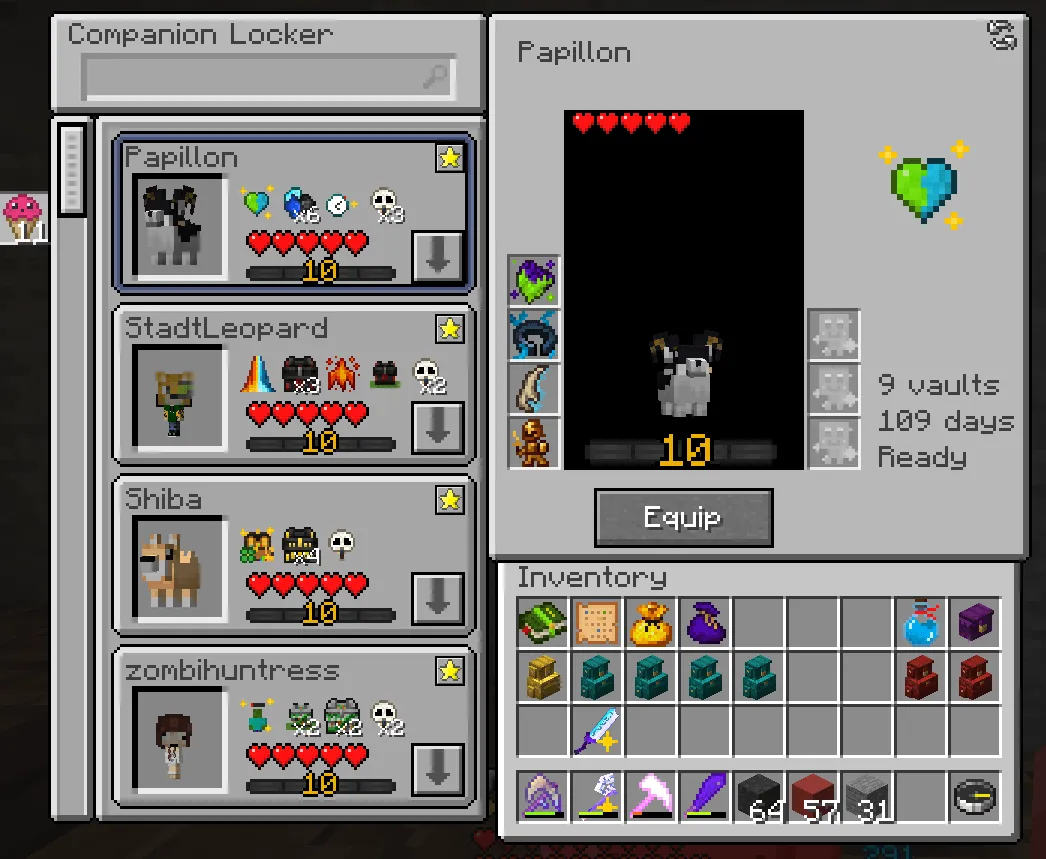 Companion Locker, Моды, Minecraft