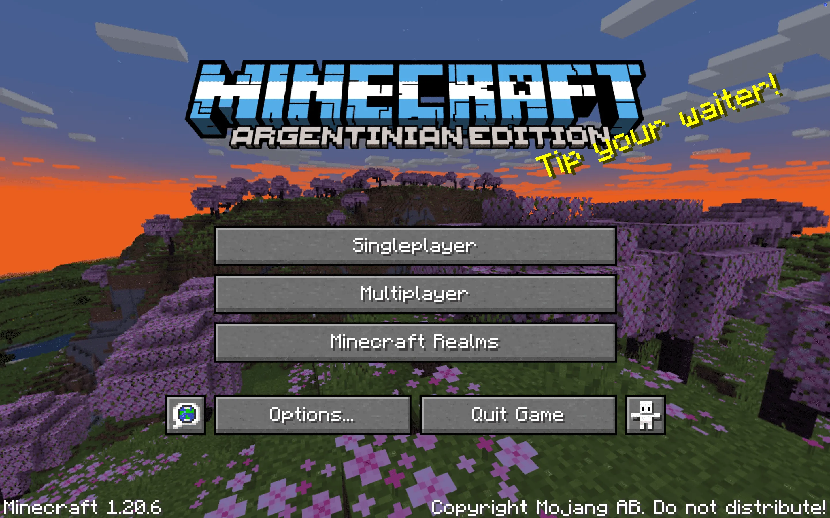 Argentinian Title Menu - Country Flag Edition — скриншот 1 (Текстуры, Minecraft)