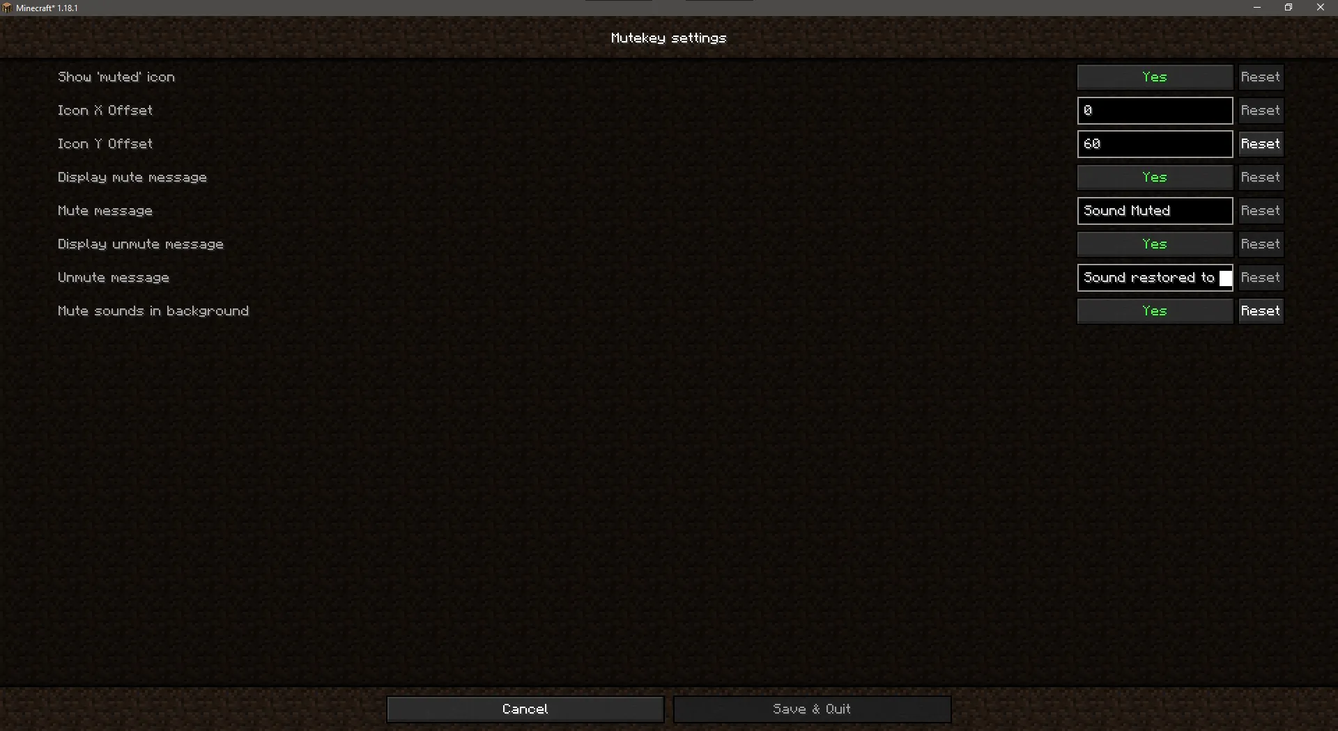 Mutekey, Моды, Minecraft