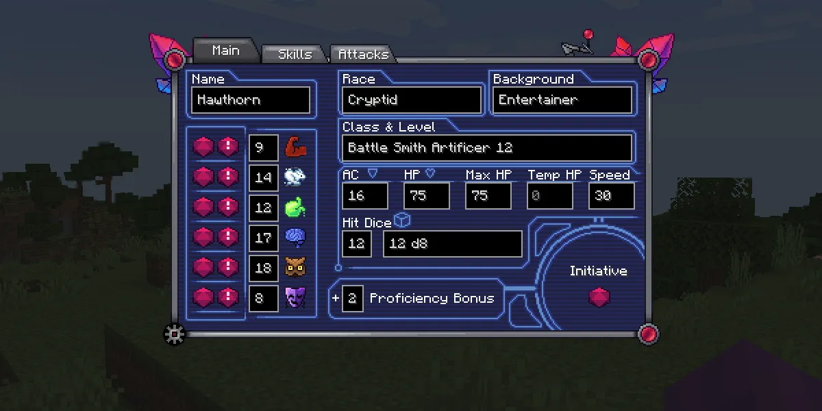D&D Sheets, Моды, Minecraft