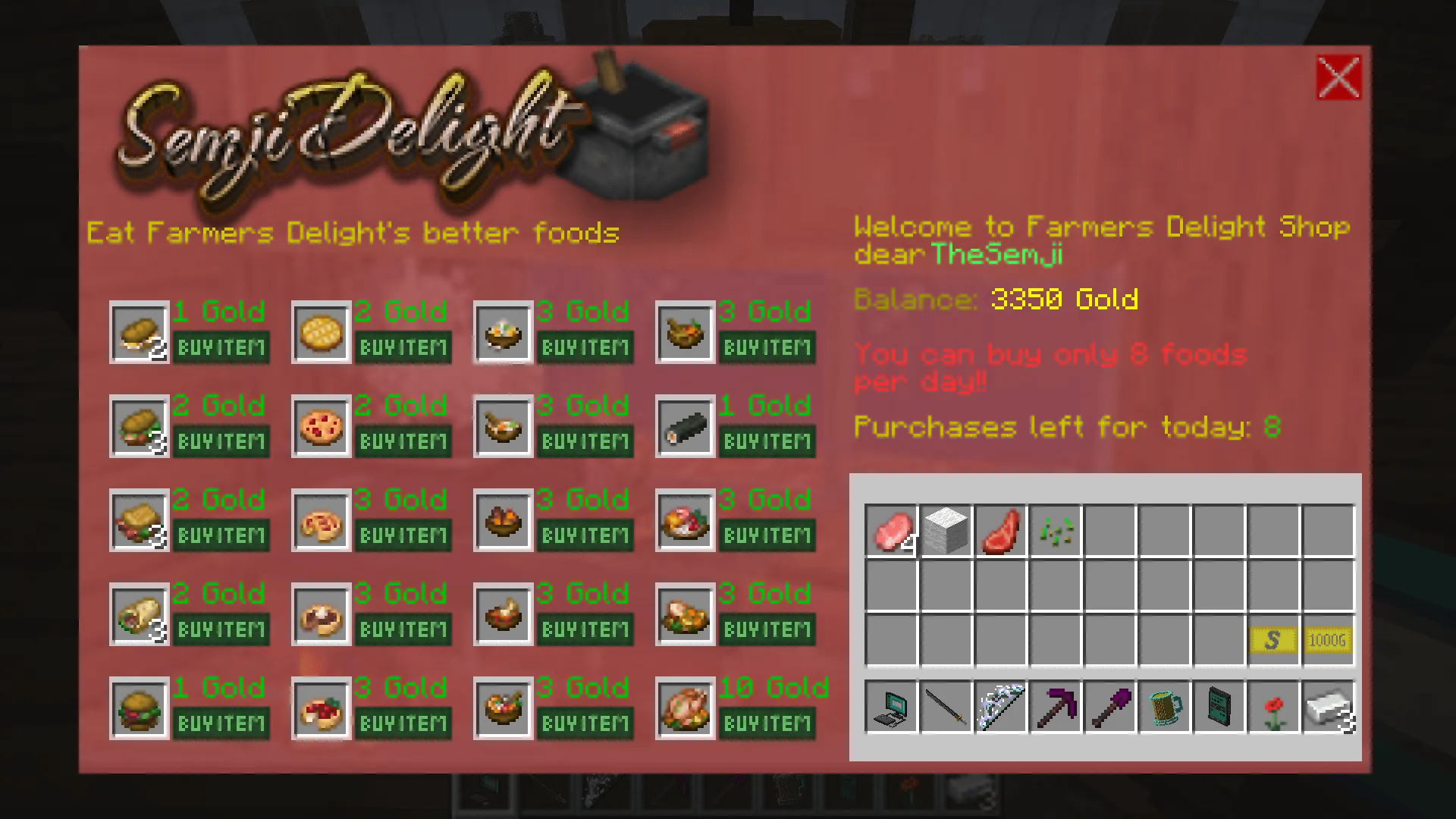 Semji Net, Моды, Minecraft