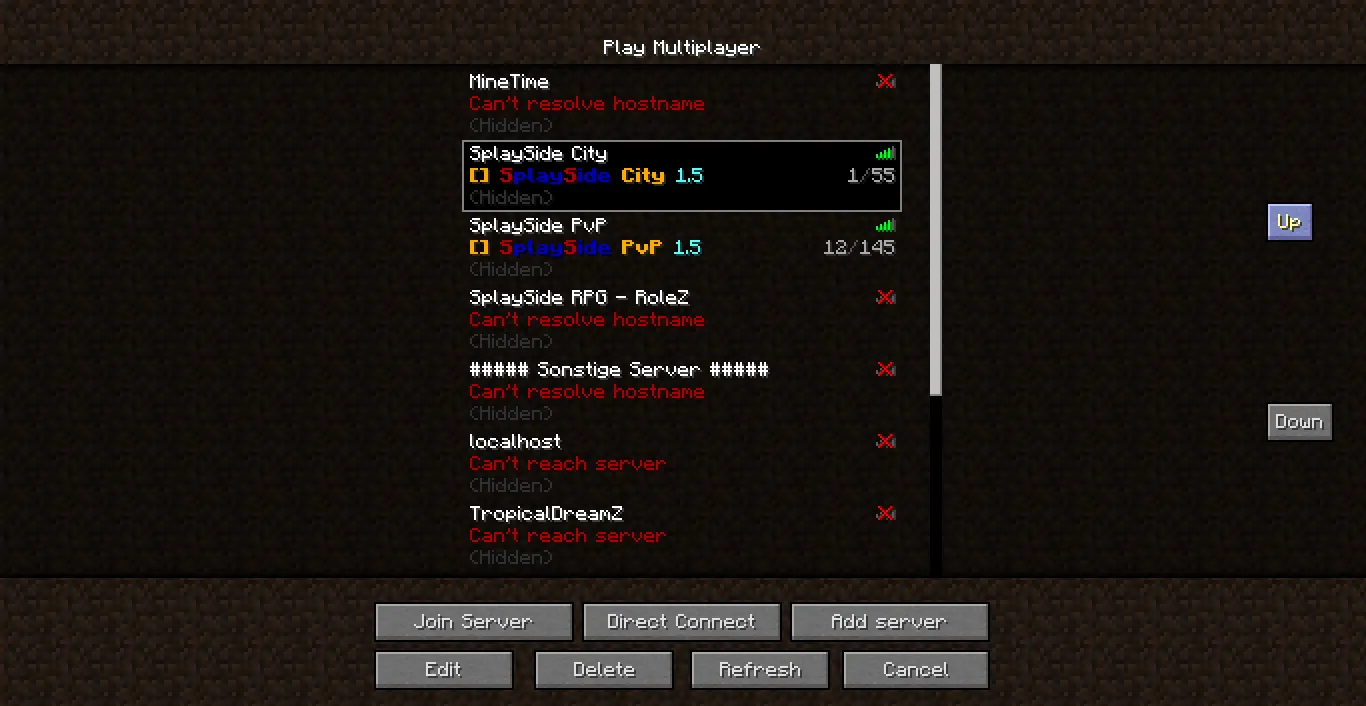 Server Sort — скриншот 1 (Моды, Minecraft)