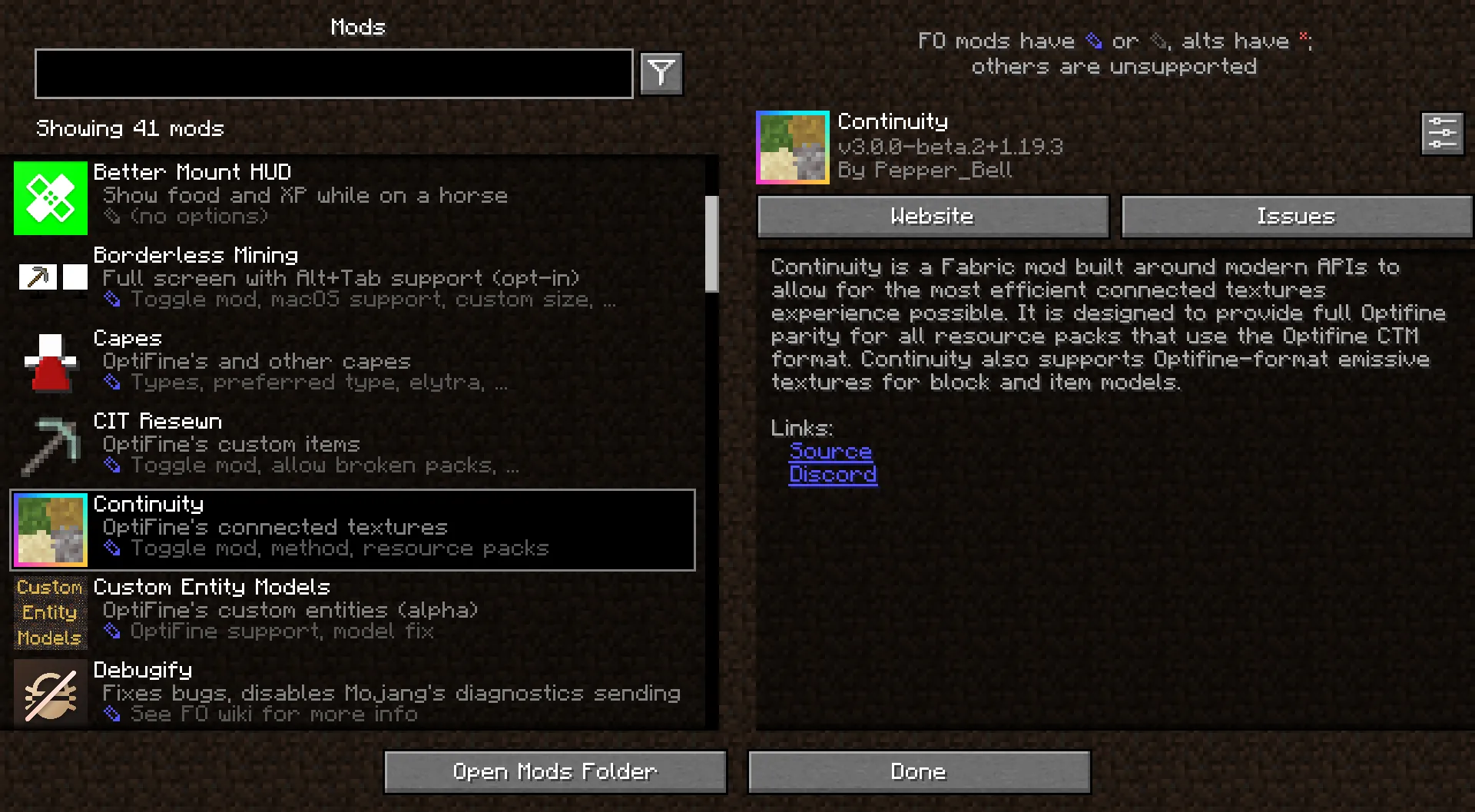 Fabulously Optimized, Модпаки, Minecraft