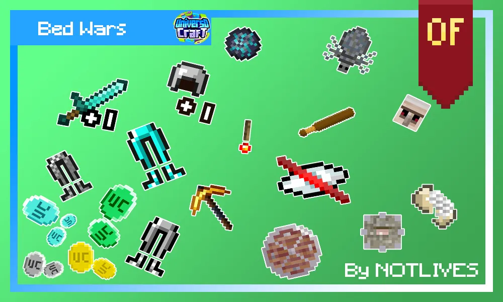 NOTLIVES's Bedwars "Universocraft" version — скриншот 4 (Текстуры, Minecraft)