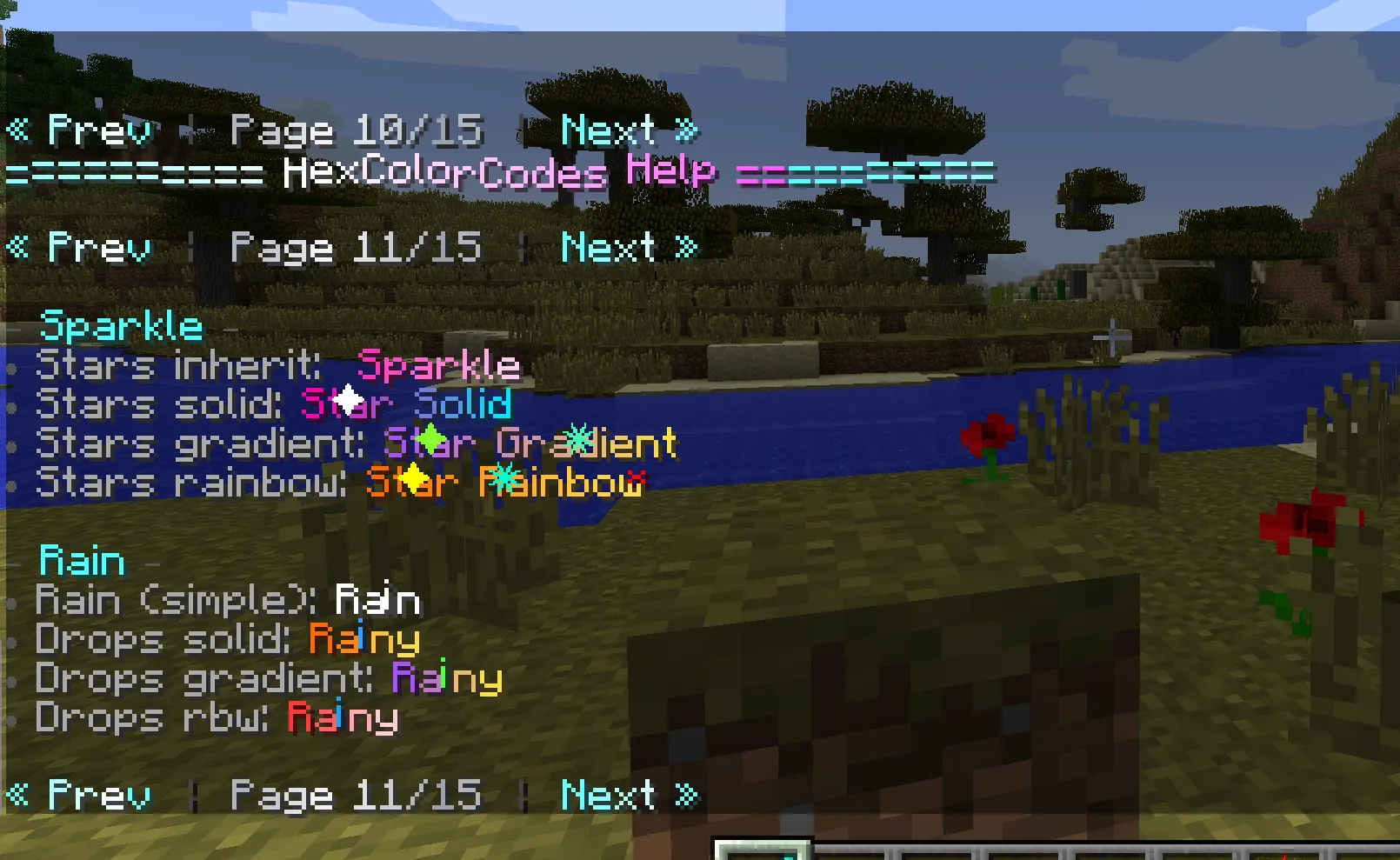 HexColorText, Моды, Minecraft