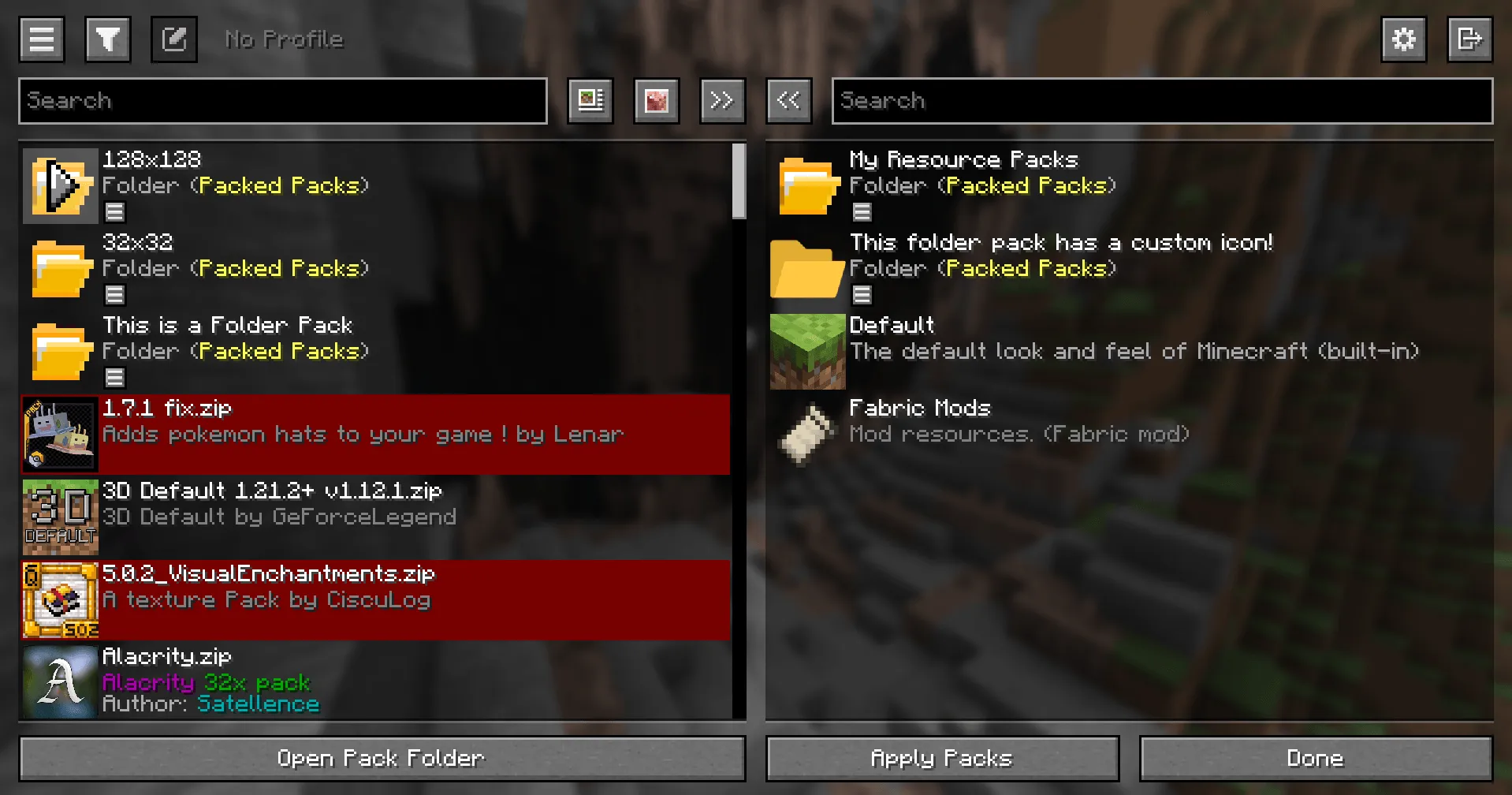 Packed Packs, Моды, Minecraft