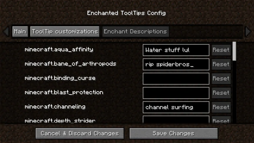 Enchanted ToolTips - Forge Port, Моды, Minecraft