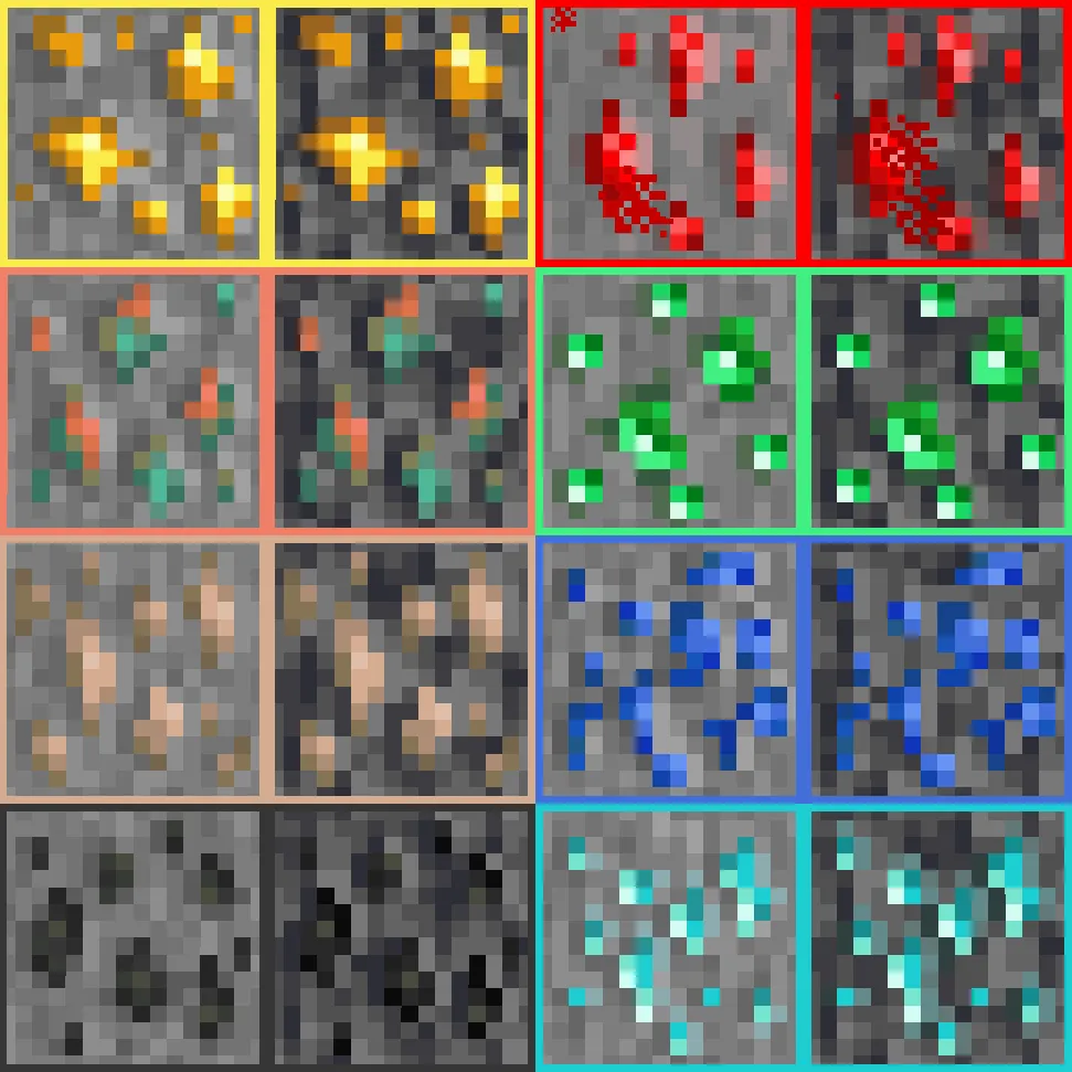 Better Outlined Ores — скриншот 1 (Текстуры, Minecraft)