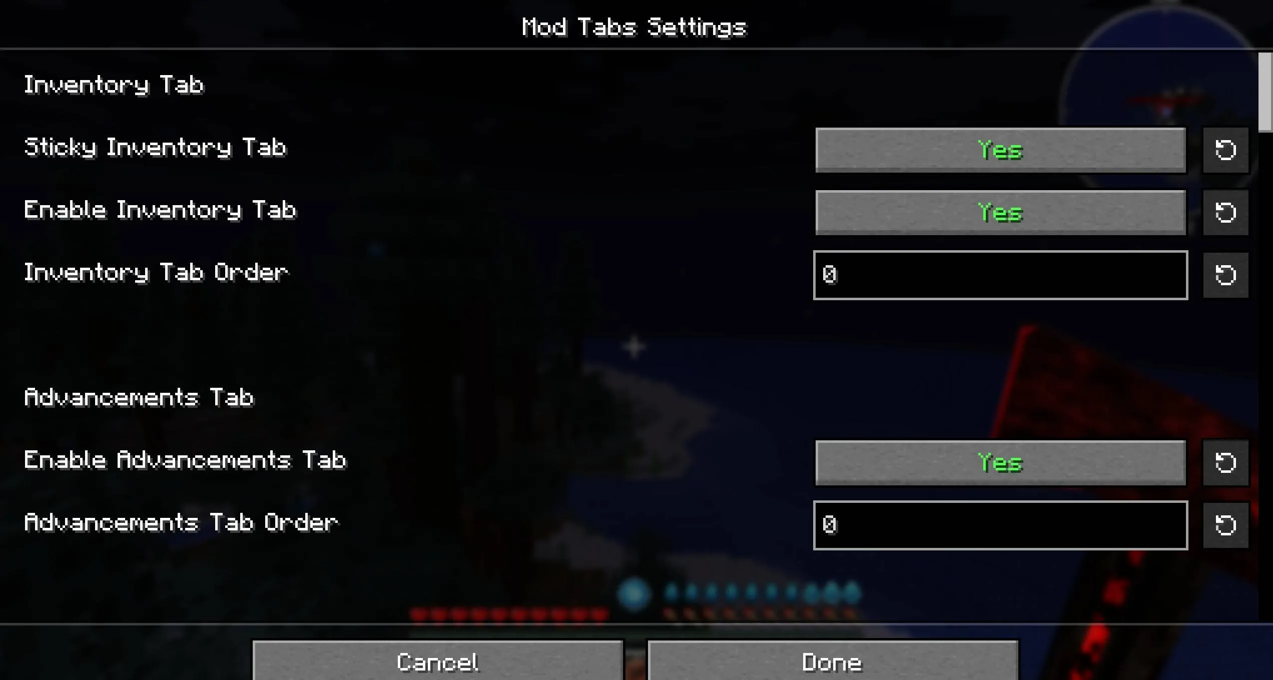 Mod Tabs — скриншот 4 (Моды, Minecraft)