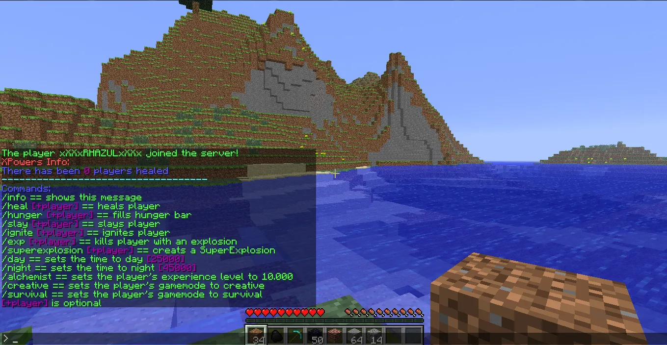 XPowers - Admin Plugin [MC 1.1.0] — скриншот 3 (Плагины, Minecraft)