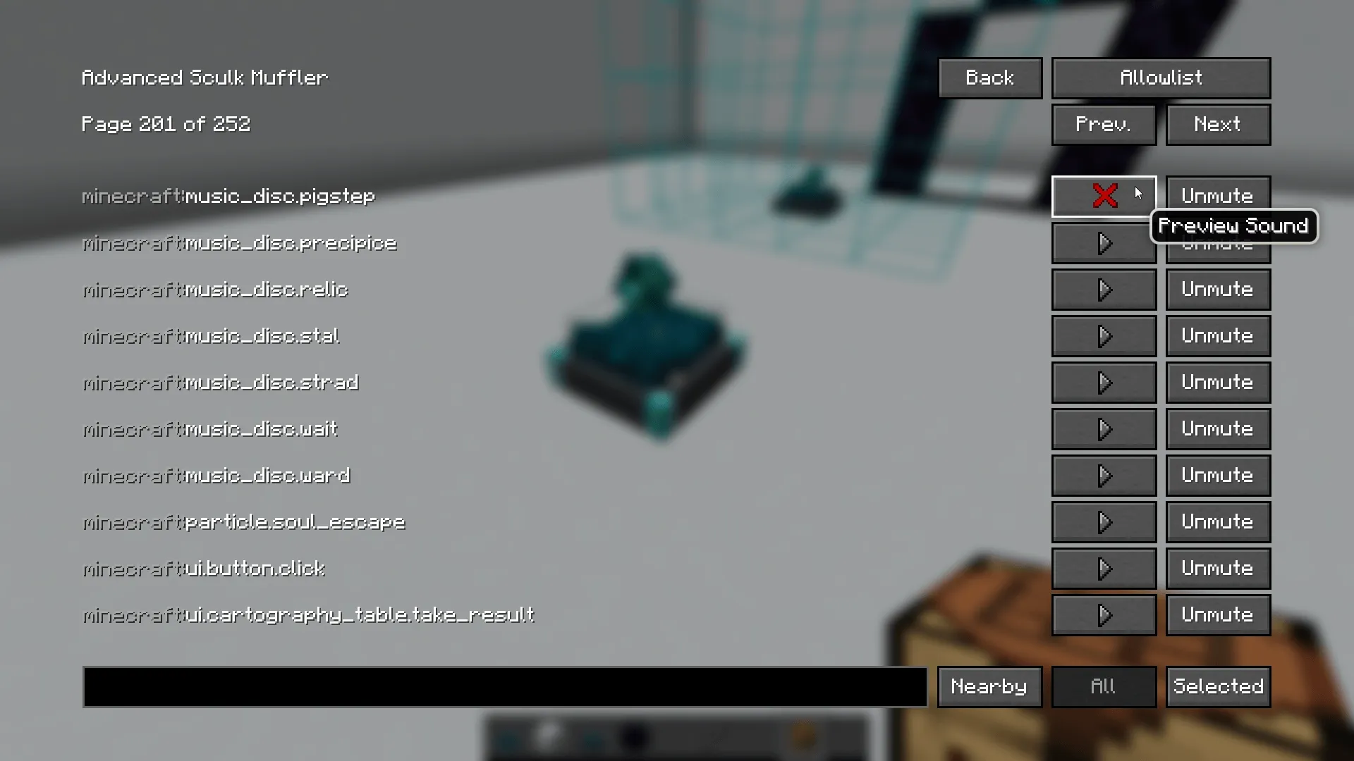 Sculk Muffler, Моды, Minecraft