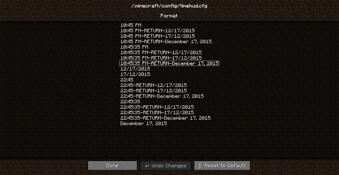 Time HUD, Моды, Minecraft