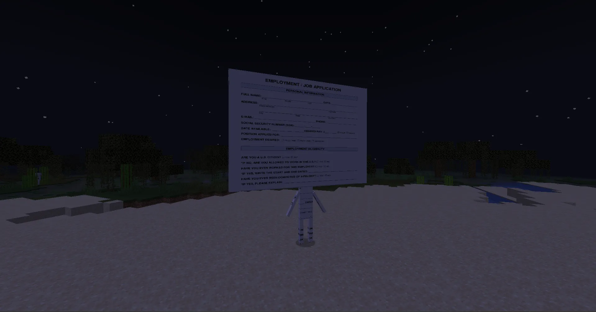 Job Application Form (Horror), Моды, Minecraft