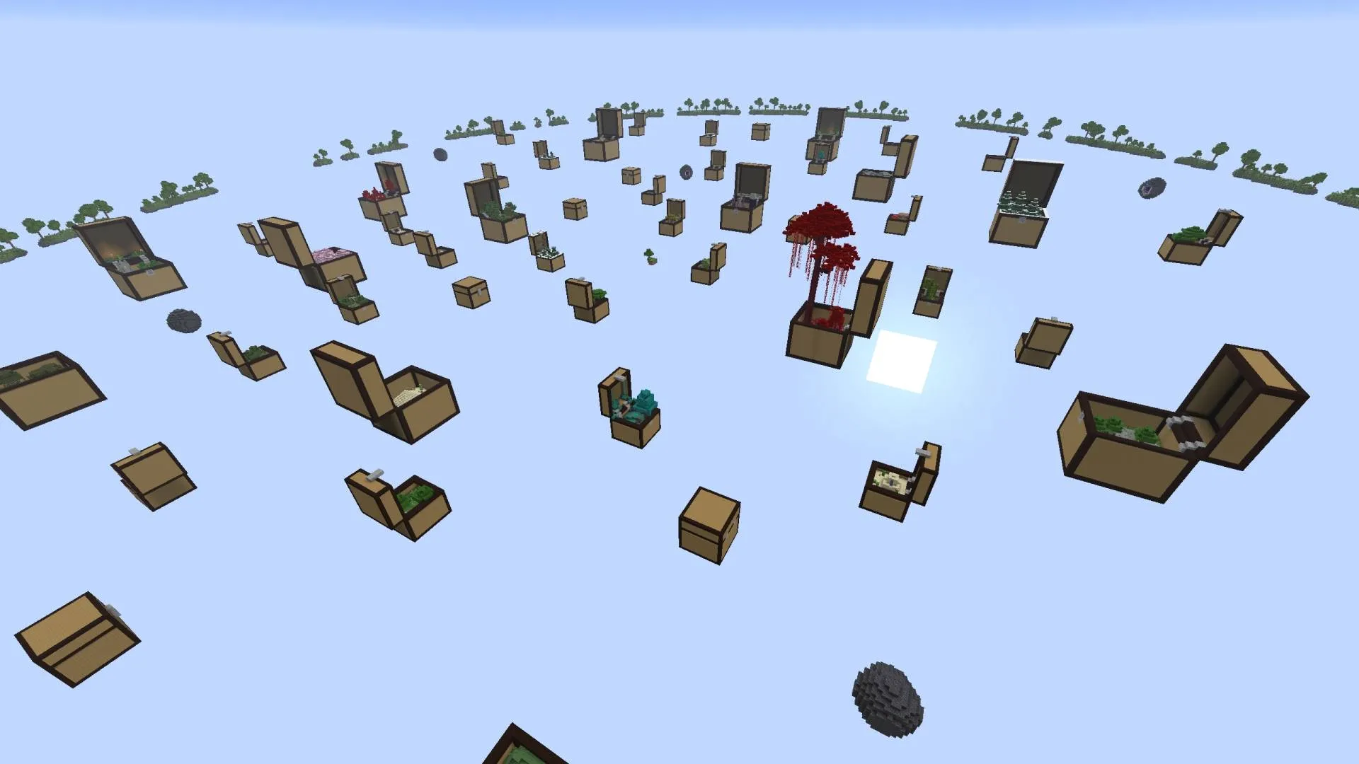 Skyblock Chest Challenge, Карты, Minecraft