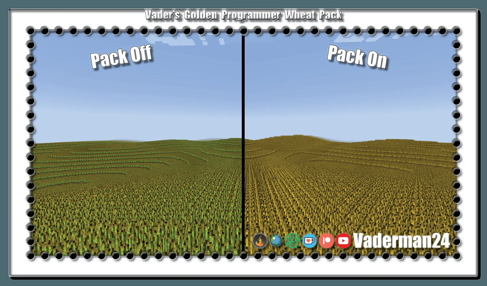 Vader's Golden Programmer Wheat Pack — Wheat Replacement — скриншот 4 (Текстуры, Minecraft)
