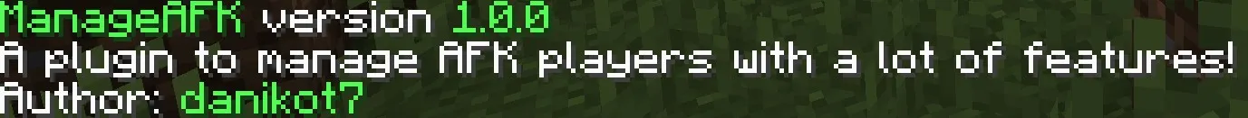 ManageAFK — скриншот 1 (Плагины, Minecraft)