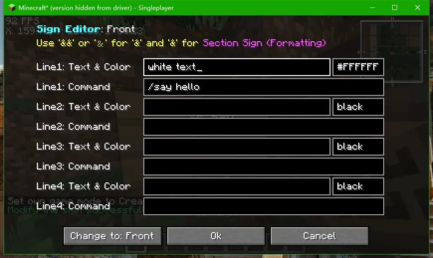 Bamboo Sign Editor — скриншот 1 (Моды, Minecraft)