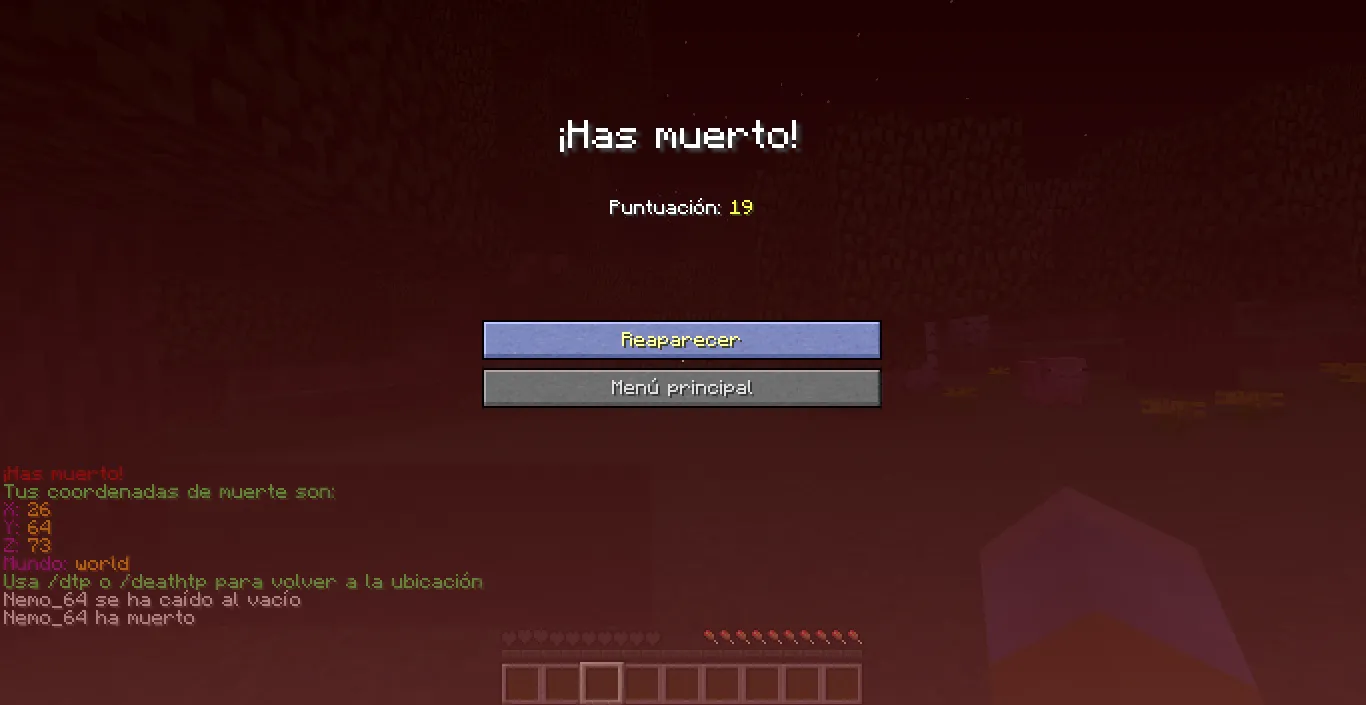 DeathCoordsTP, Плагины, Minecraft