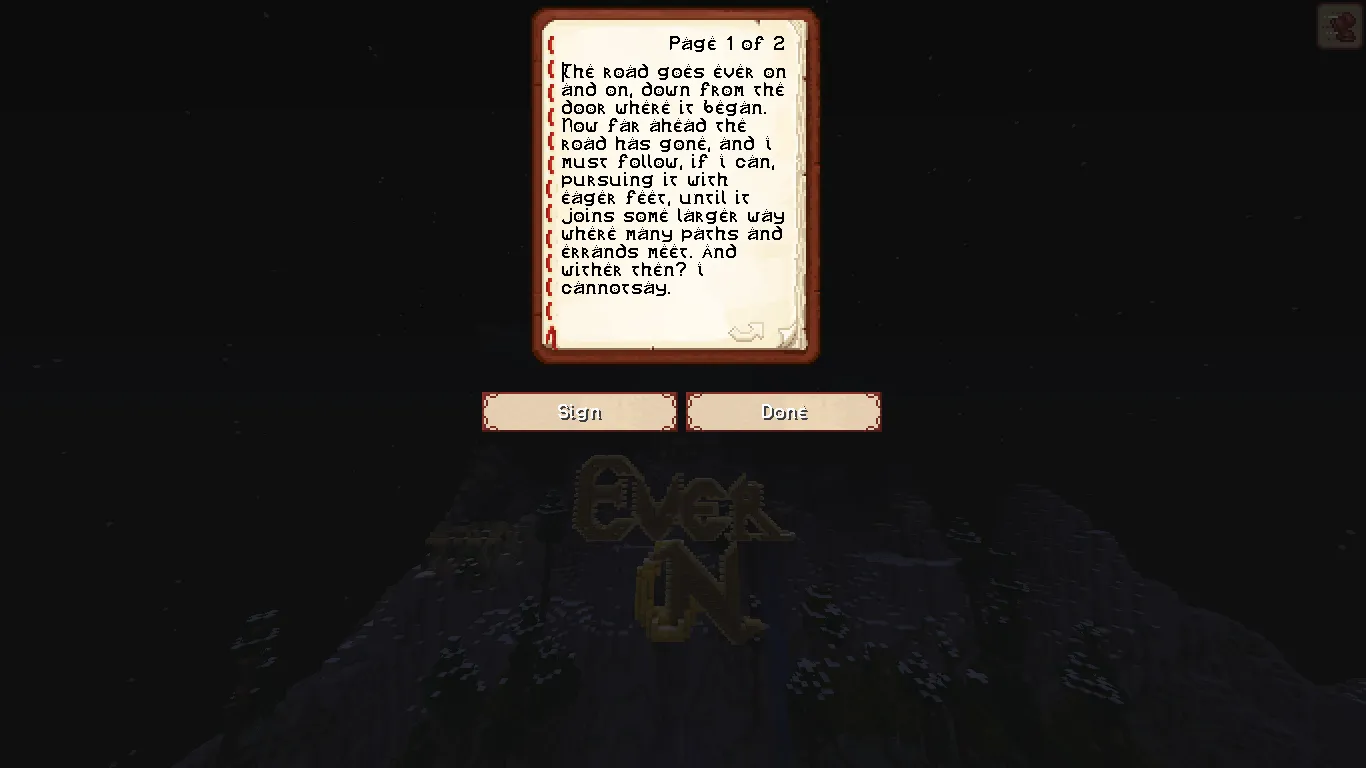 Ever On Hobbit Font — скриншот 1 (Текстуры, Minecraft)