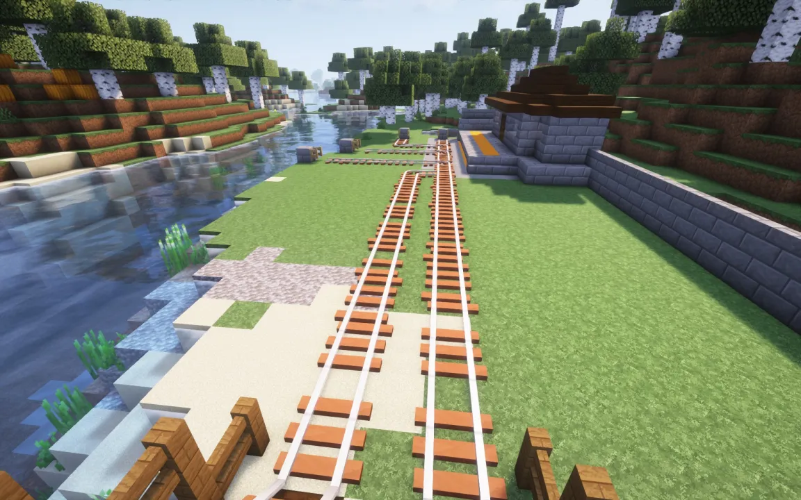 Rickety Stripped Acacia Log Rail (3d models) — скриншот 2 (Текстуры, Minecraft)