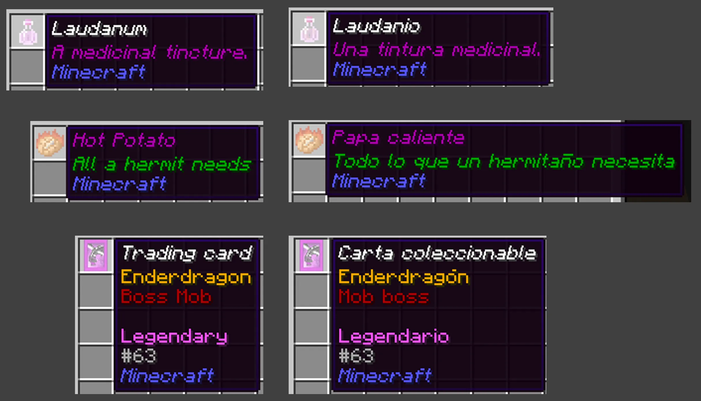 Languages for Roguelike Dungeons -- Fnar's Edition, Текстуры, Minecraft