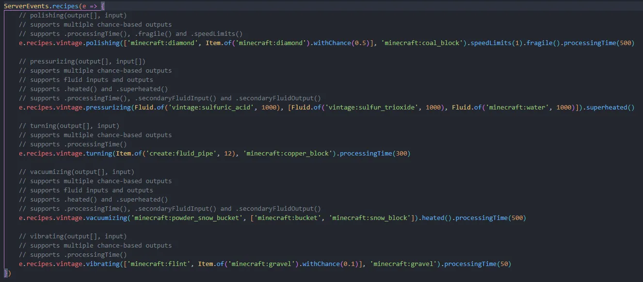 Create: Vintage, Моды, Minecraft