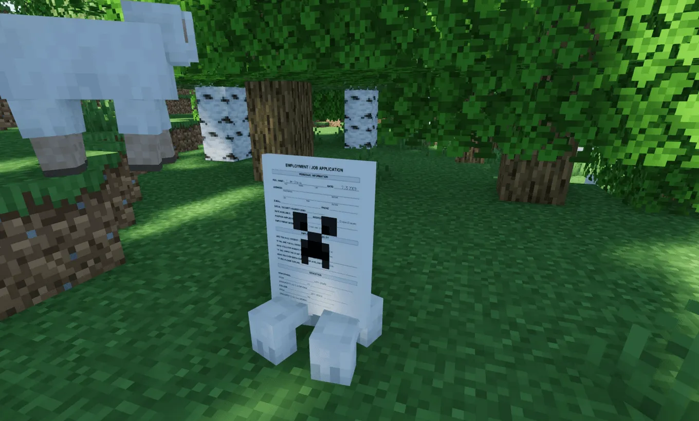Job Application Creeper, Текстуры, Minecraft