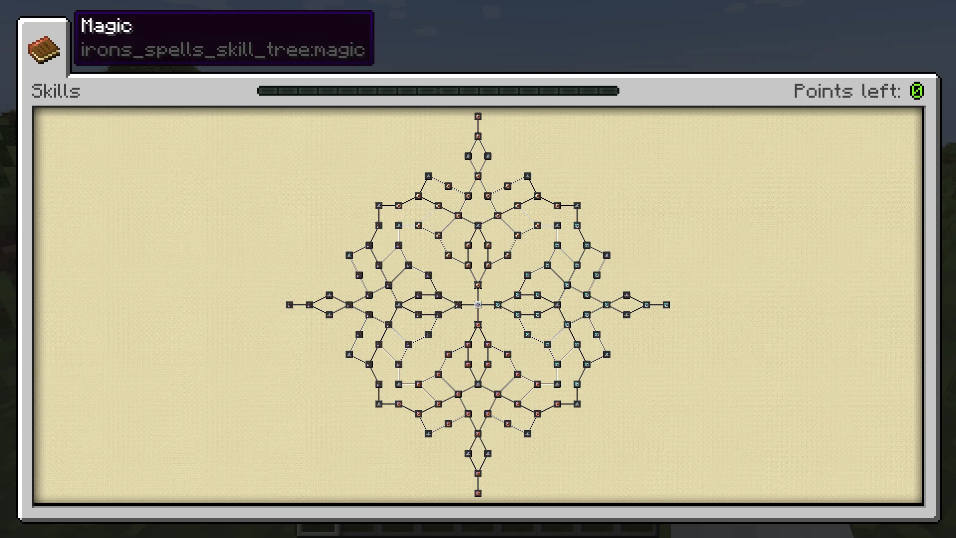 Unofficial Iron's Spells 'n Spellbooks Skill Tree — скриншот 1 (Моды, Minecraft)