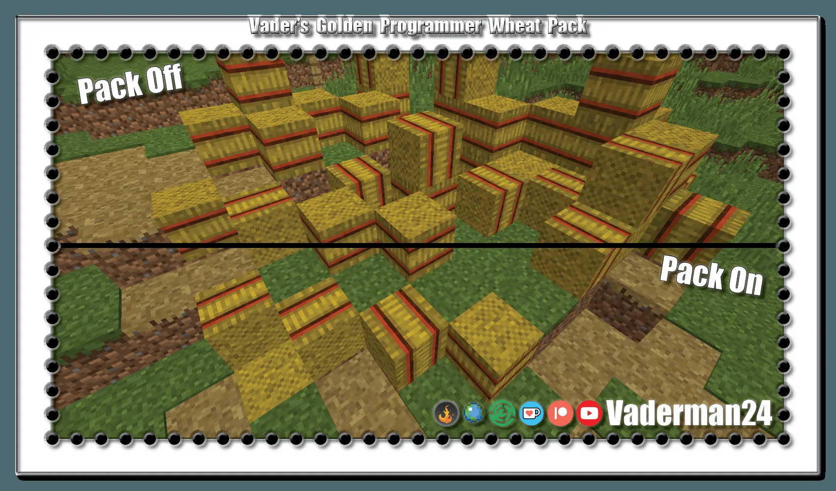 Vader's Golden Programmer Wheat Pack — Wheat Replacement — скриншот 2 (Текстуры, Minecraft)