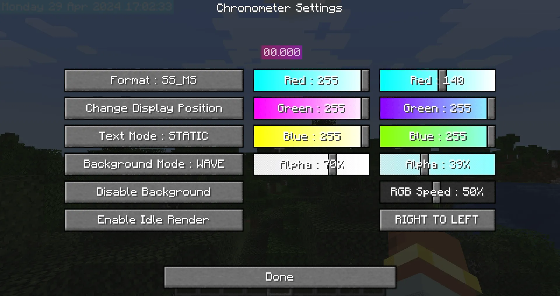 Remind Clock HUD, Моды, Minecraft