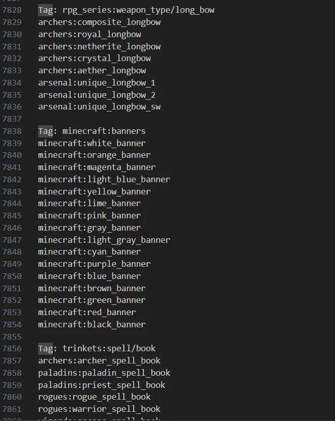 Data ID Dumper, Моды, Minecraft