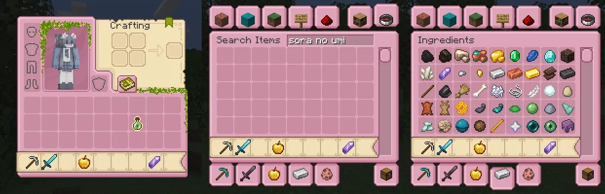 PinkSweet GUI, Текстуры, Minecraft