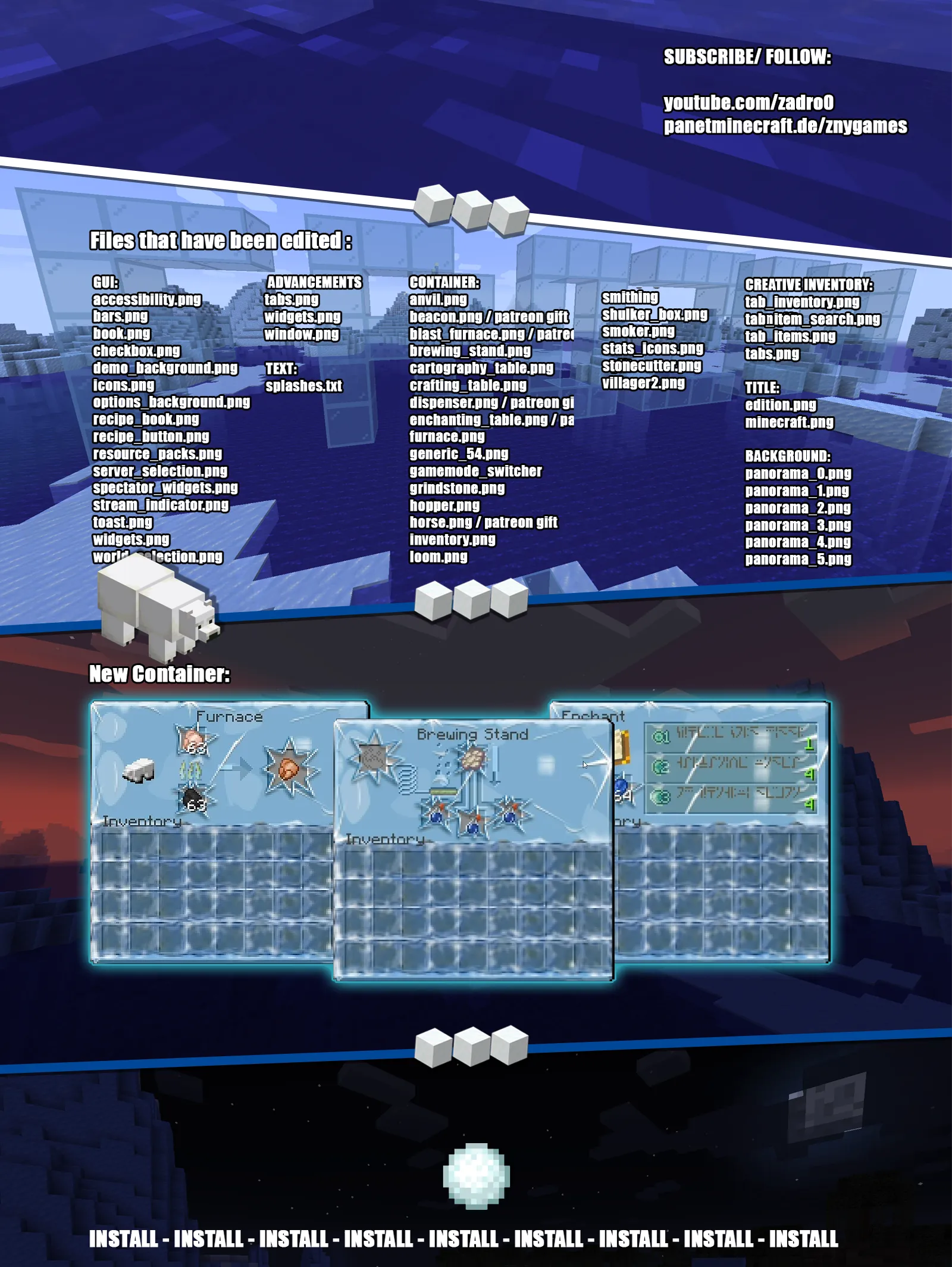 FROZEN, Текстуры, Minecraft