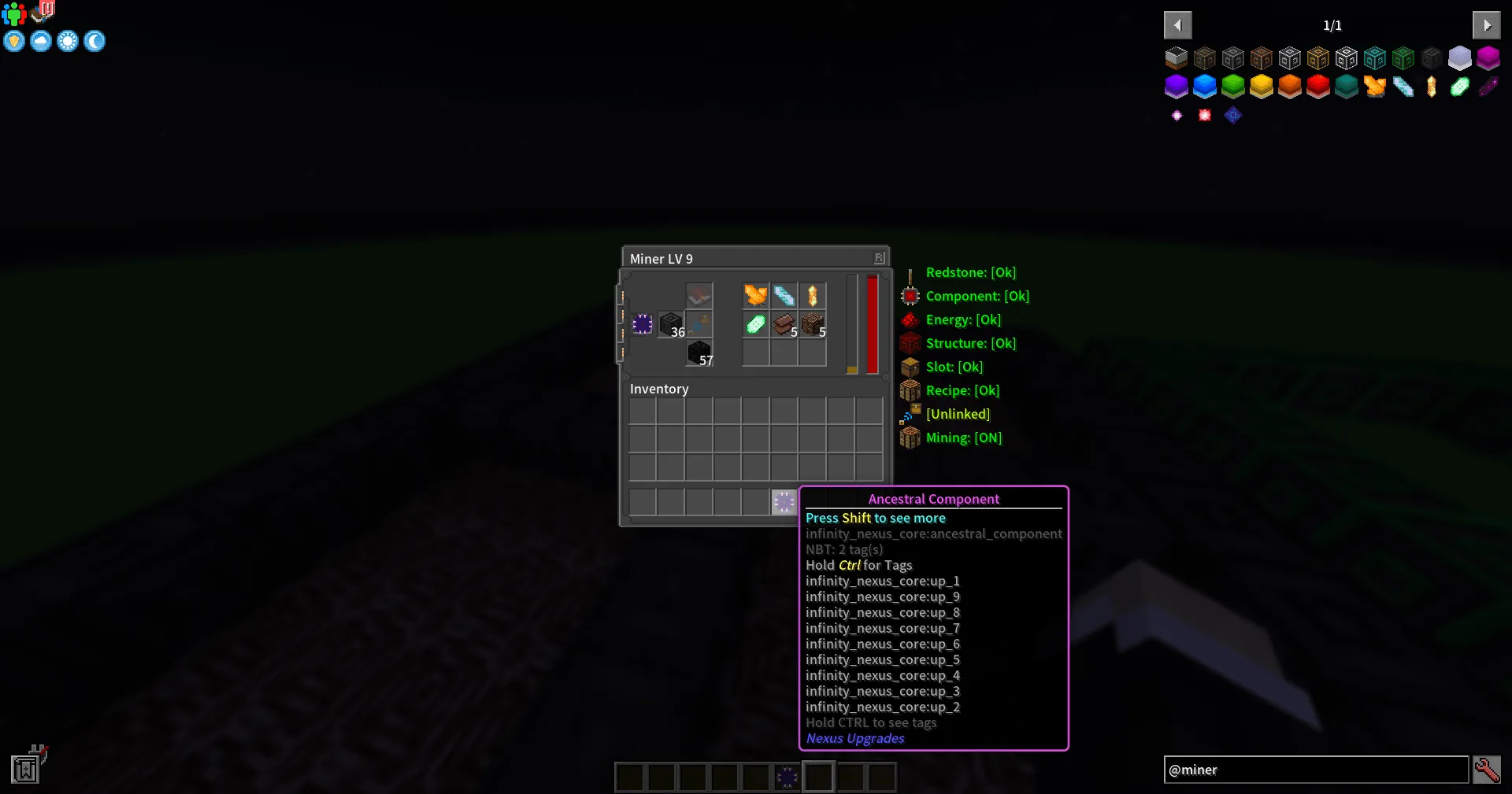 Infinity Nexus Miner, Моды, Minecraft