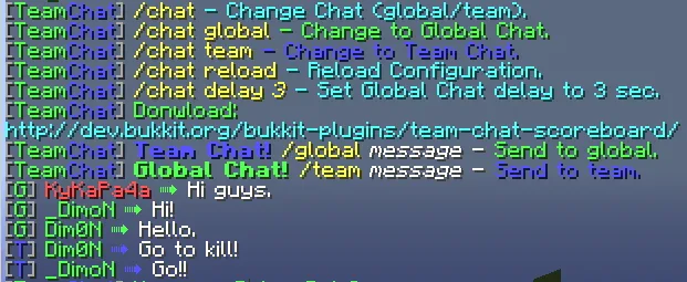 Team Chat Scoreboard — скриншот 1 (Плагины, Minecraft)
