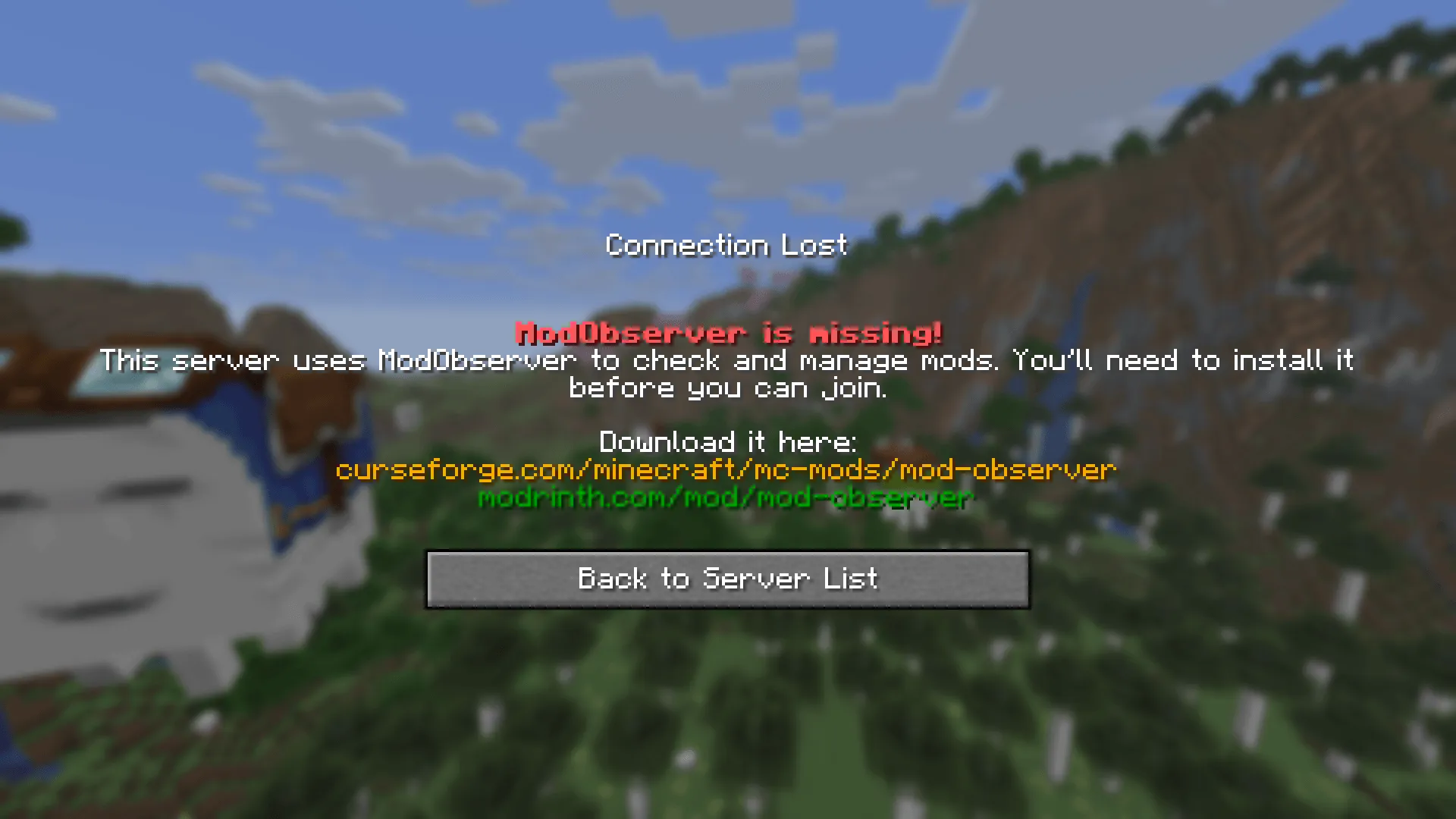 Mod Observer, Моды, Minecraft