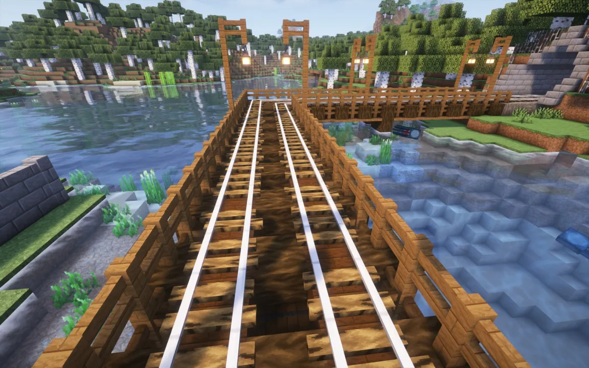 Rickety Oak Log Rail (3d models) — скриншот 4 (Текстуры, Minecraft)