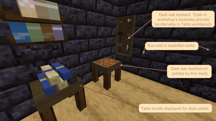 Tetra tables looking neat, Моды, Minecraft