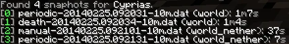 PlayerSnapshot, Плагины, Minecraft