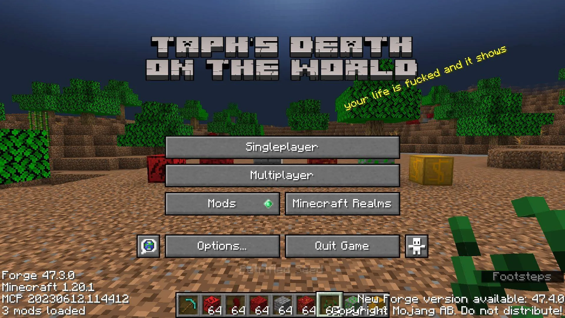 Taph's Death On The World (TDOTW) — скриншот 1 (Моды, Minecraft)
