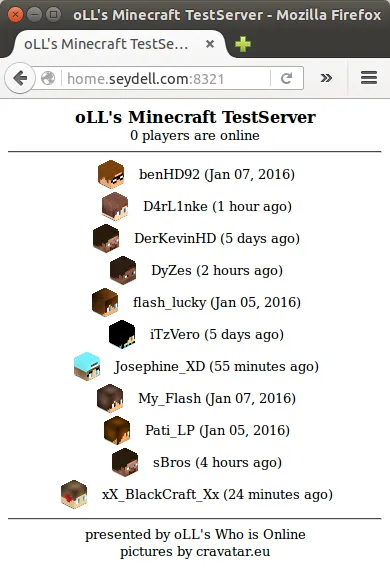 oLL's Who is Online — скриншот 3 (Плагины, Minecraft)