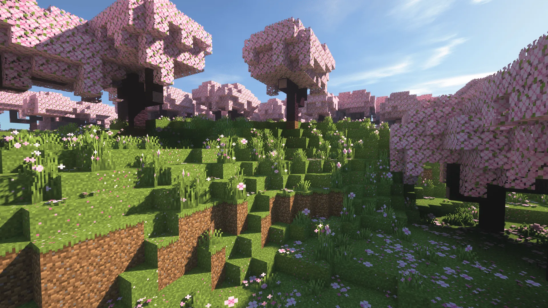 Cherry Grass OPTIFINE EDTION — скриншот 1 (Текстуры, Minecraft)