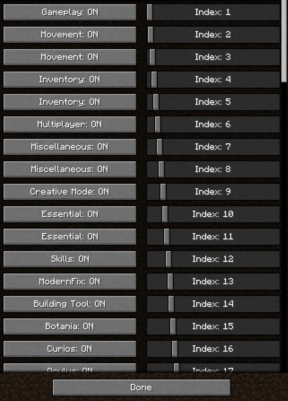 Too Many Keybinds, Моды, Minecraft