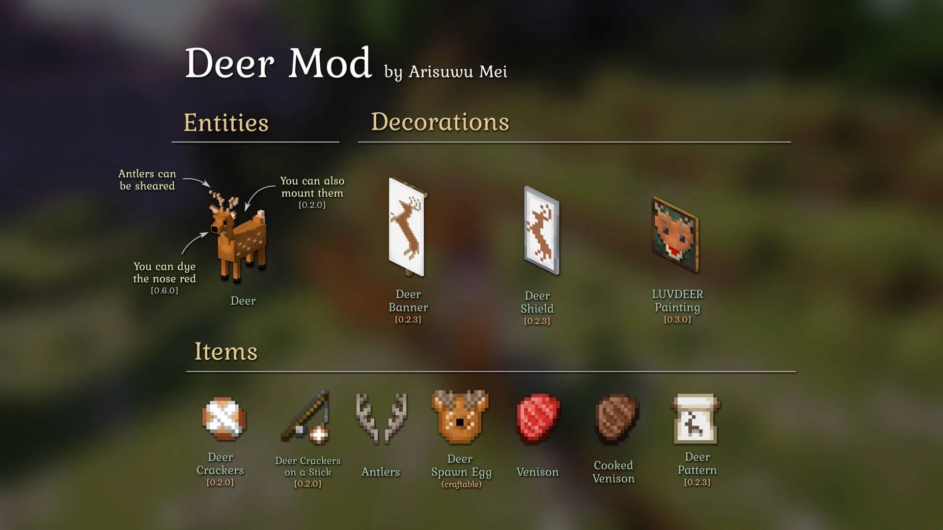 Deer Mod by ArisuwuMei — скриншот 1 (Моды, Minecraft)