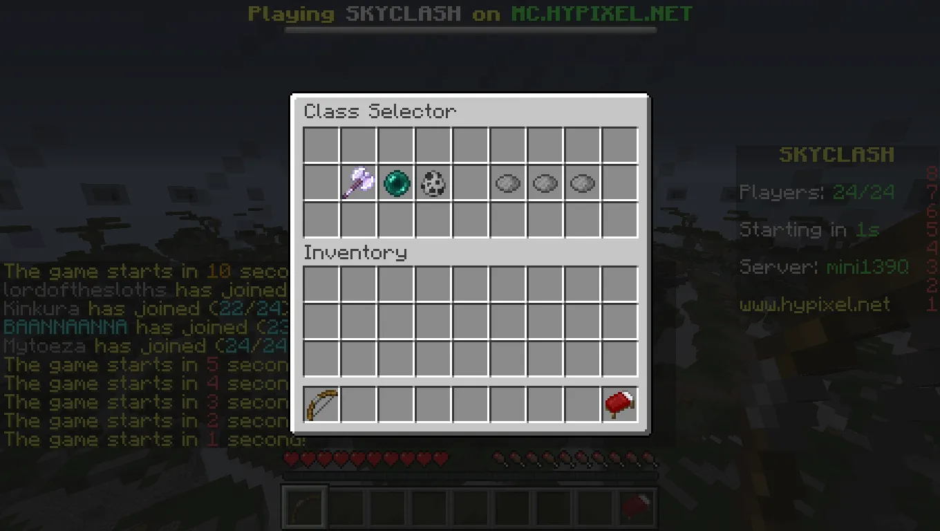 ItemBound SkyClash, Текстуры, Minecraft